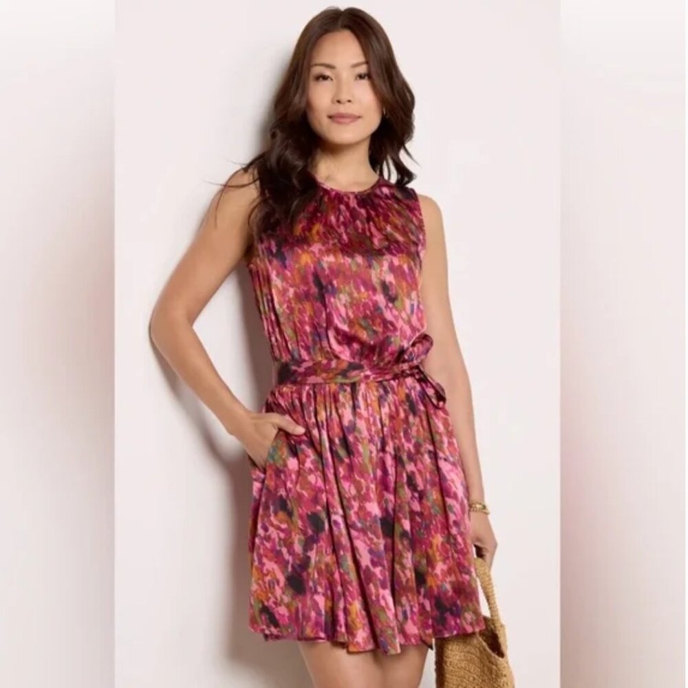 NWOT Evereve “Rowyn” Dress. Size: Medium Pink Multiprint